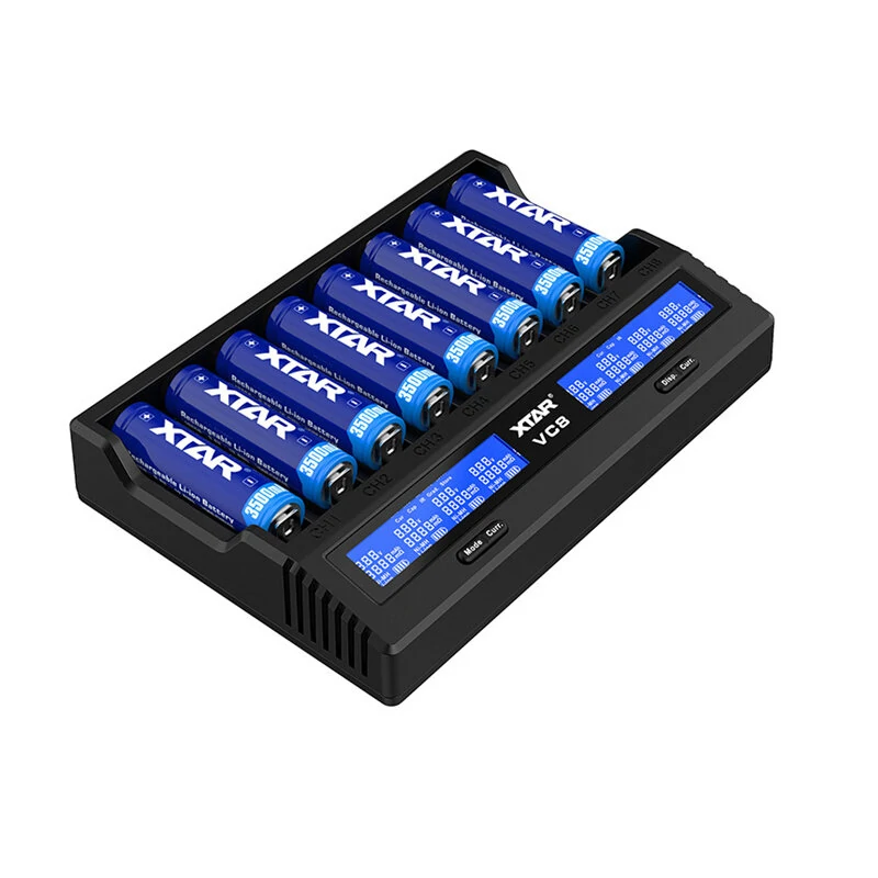 XTAR VC8 21700 18650 Intelligent Battery Charger Type-C Fast Charging Smart Charger LCD Display Li-ion IMR Ni-MH Ni-Cd AA AAA C 16340 26650 14500 18650 Flashlight Cells Charger — view 8