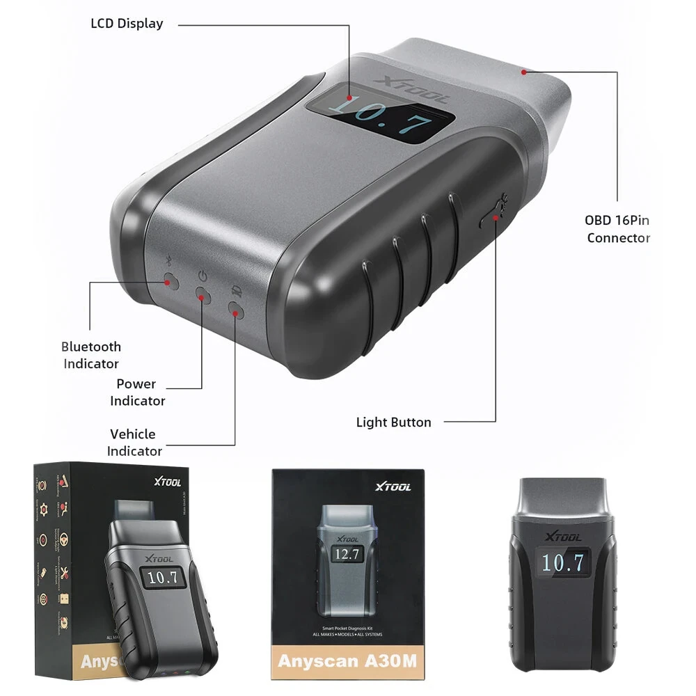 XTOOL Anyscan A30M OBD2 Scanner Diagnostic Tools bluetooth Enhanced With Andriods/IOS 26+ Reset Service Car Code Reader CANFD Protocol Lifetime Free Update — view 10