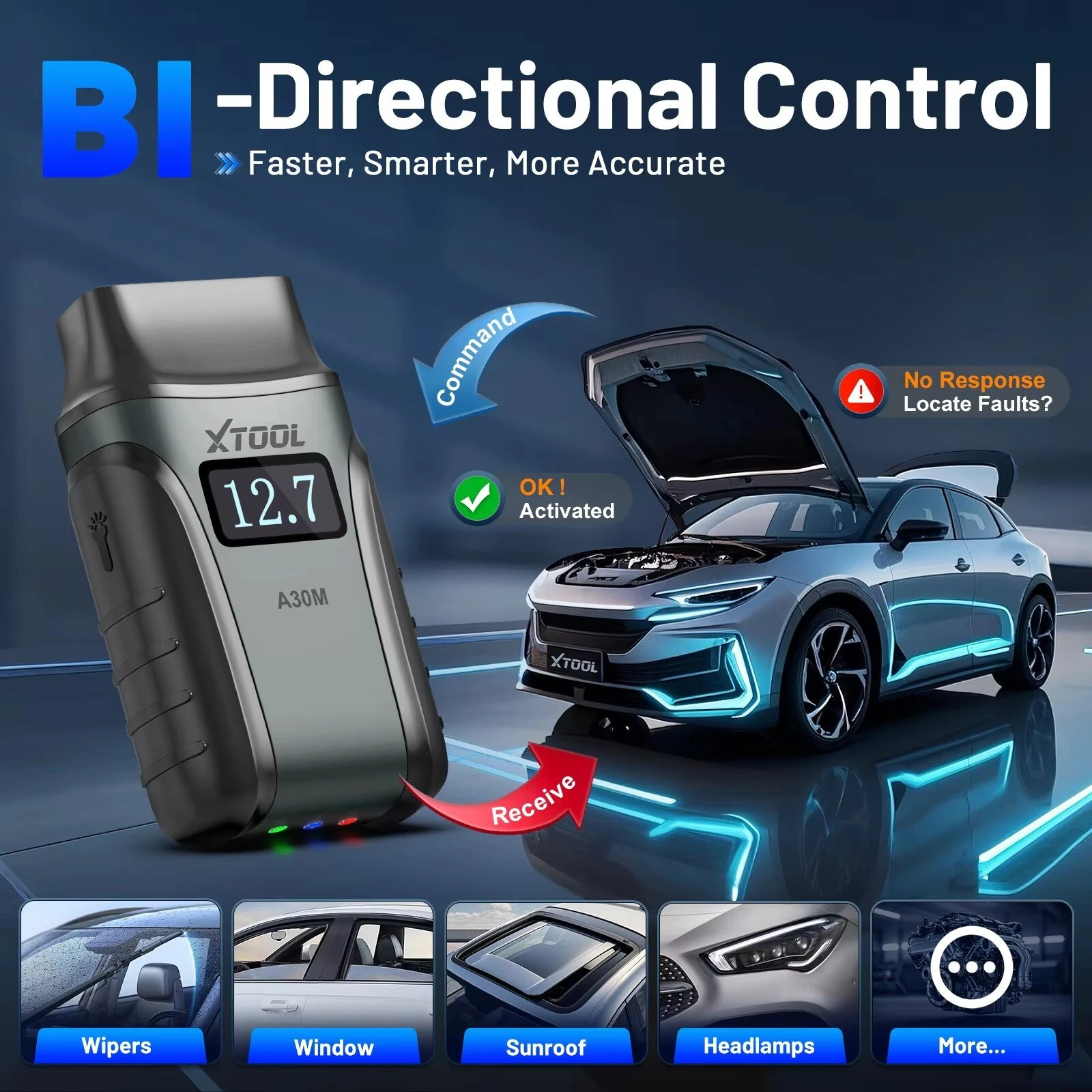 XTOOL Anyscan A30M OBD2 Scanner Diagnostic Tools bluetooth Enhanced With Andriods/IOS 26+ Reset Service Car Code Reader CANFD Protocol Lifetime Free Update — view 4