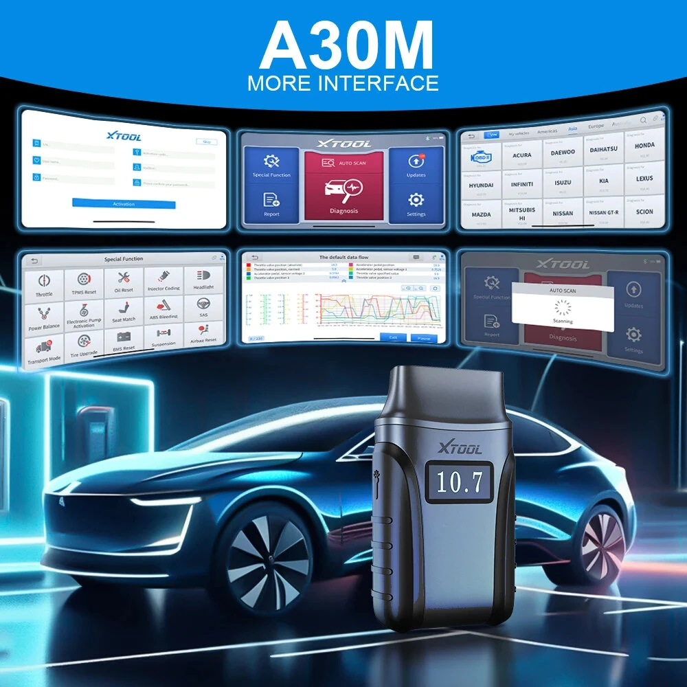 XTOOL Anyscan A30M OBD2 Scanner Diagnostic Tools bluetooth Enhanced With Andriods/IOS 26+ Reset Service Car Code Reader CANFD Protocol Lifetime Free Update — view 6