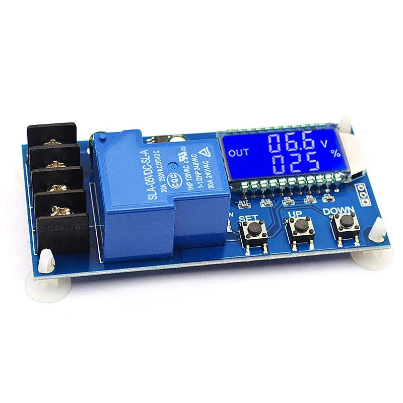 XY-L30A NC Battery Charging Control Module Digital 6-60V Voltage Regulator with LCD Display Overcharge Protection Auto Charge Control for Lead-acid Acting Batteries — view 3