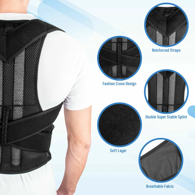Y005 Adjustable Back Support Comfort Breathable Posture Shoulder Spine Corrector for Home Office Sport — view 3