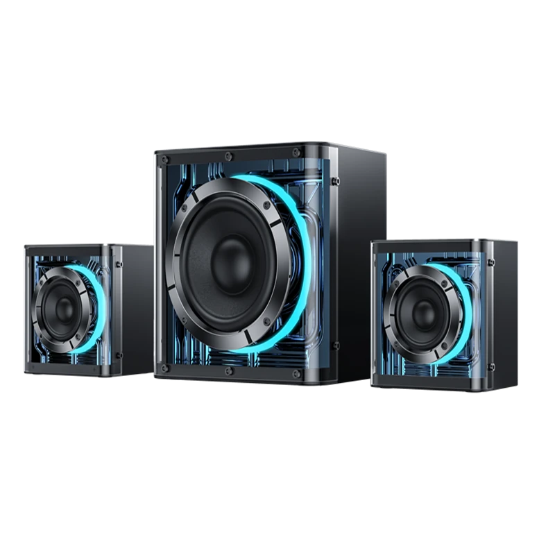 Yesido YSW41 Powerful Bluetooth Speaker 2.1 Channel Surround Subwoofer Hi-Fi Acoustic Titanium Diaphragm RGB Lighting TF Card AUX USB Playback Home Theater Gaming Speaker