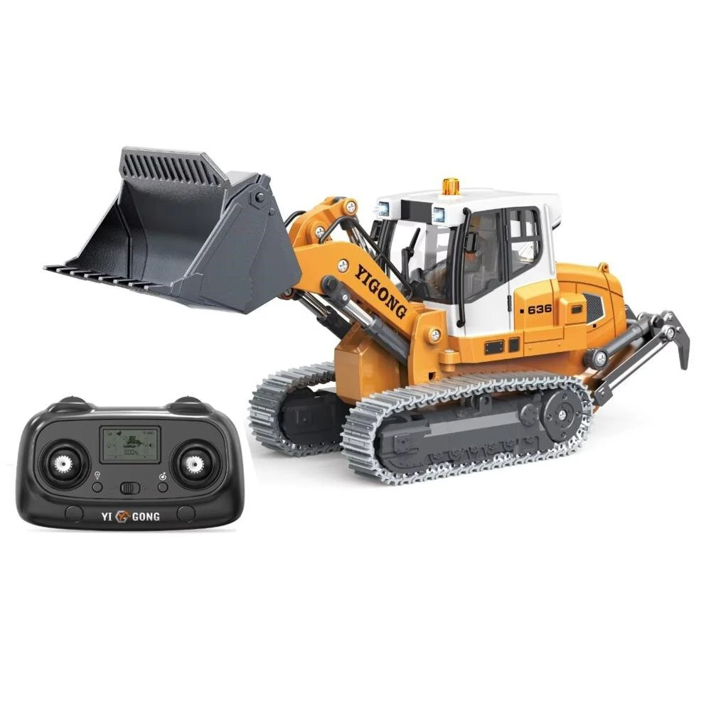 YI GONG 636 970 1/50 RC Simulation Engineering Model Alloy Track Bulldozer/Excavator RTR RC Car Screw Rod Excavator​ Sound Effects And Four Lighting Effects Children Toys — view 3