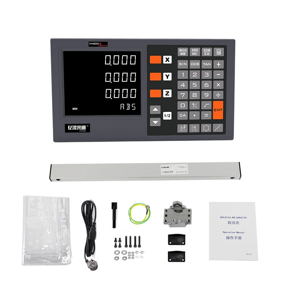 YIHAOGD YH LCD 2/3 Axis Grating CNC Milling Digital Readout Display DRO / KA300 5μm TTL 70-970mm Electronic Linear Scale Encoders Lathe Tool