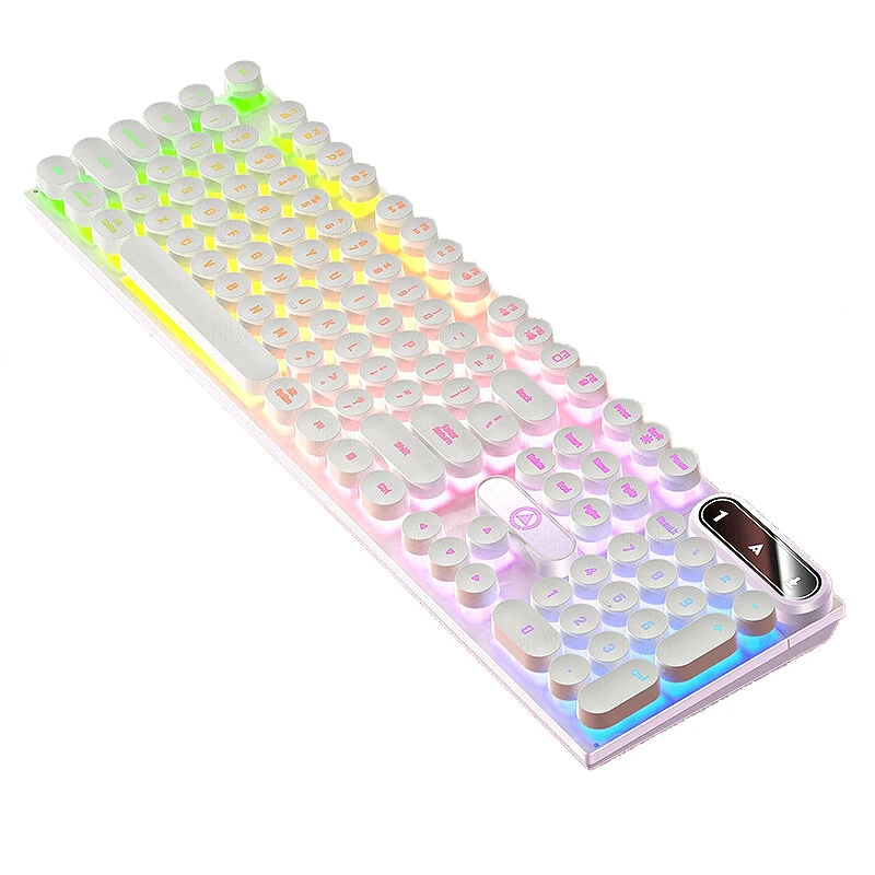 YINDIAO K600 104 Keys Wired Gaming Keyboard Punk Design Mechanical Feeling Keycaps RGB Light USB E-sports Gamer Keyboard for PC Computer Laptop — view 2