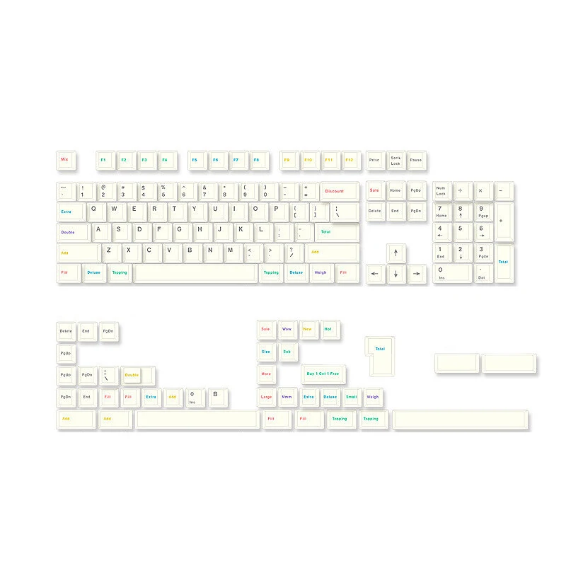 Yogurt 145 Keys Keycap Set Cherry Profile PBT Sublimation Suitable for 61/68/75/84/87/89/96/98/100/104/108 Keyboards — Yogurt