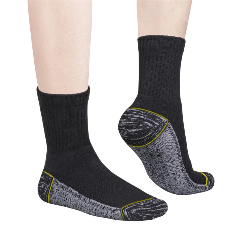YUEDGE 5 Pairs Men Sports Cotton Socks Athletic Cushioned Hiking Walking Socks Terry Thermal Socks Moisture Wicking Casual Socks Fitness Socks — view 2
