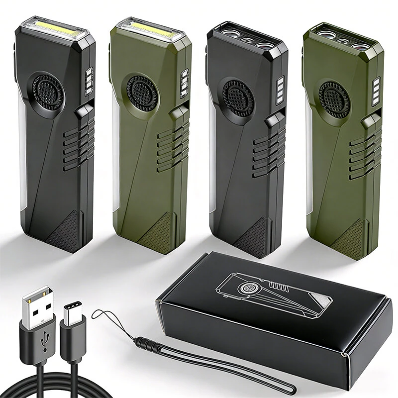 Yunmai K01/K02 Multi Function Flashlight 650mAh 5W 100-200M Range UV Light RGB Side Light Magnetic base Battery Indicator