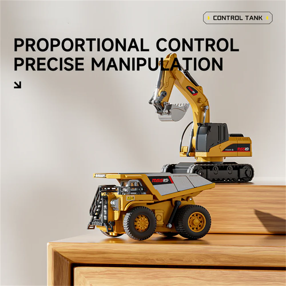 Z6750/Z6752/Z6753 RTR 1/64 2.4G Mini RC Car Alloy Forklift Excavator Dump Truck Support App Remote Controlled LED Light Sound Engineering Vehicle Two Speed Desktop Toys Model Collection Gift For Boys — view 5