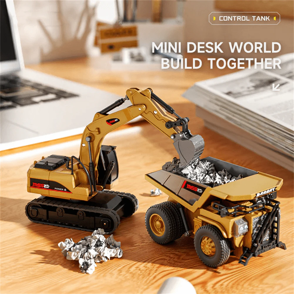 Z6750/Z6752/Z6753 RTR 1/64 2.4G Mini RC Car Alloy Forklift Excavator Dump Truck Support App Remote Controlled LED Light Sound Engineering Vehicle Two Speed Desktop Toys Model Collection Gift For Boys — view 8