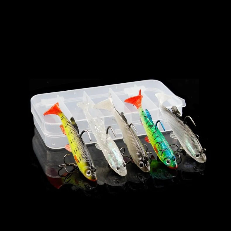 ZANLURE T Tail Fishing Lures Kit 3D Fish Eye Double Hook Design Fishing Lures Baits Tackle Set for Fishing — view 4