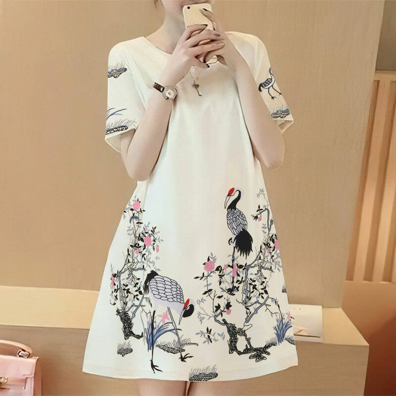 ZANZEA Elegant Style Women's Dresses Casual Short Sleeved Party Floral Printed Loose Mini A-Line Dress — ZANZEA