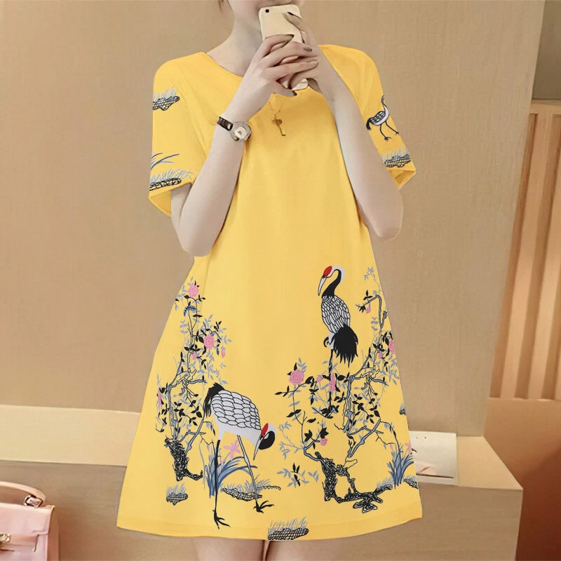 ZANZEA Elegant Style Women's Dresses Casual Short Sleeved Party Floral Printed Loose Mini A-Line Dress — view 3