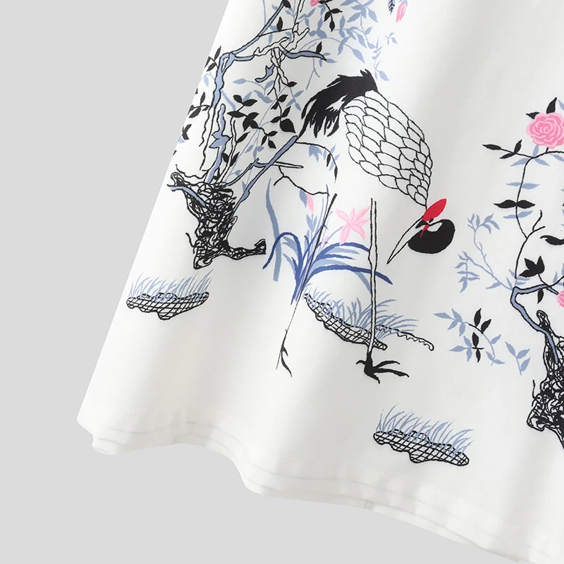 ZANZEA Elegant Style Women's Dresses Casual Short Sleeved Party Floral Printed Loose Mini A-Line Dress — view 8
