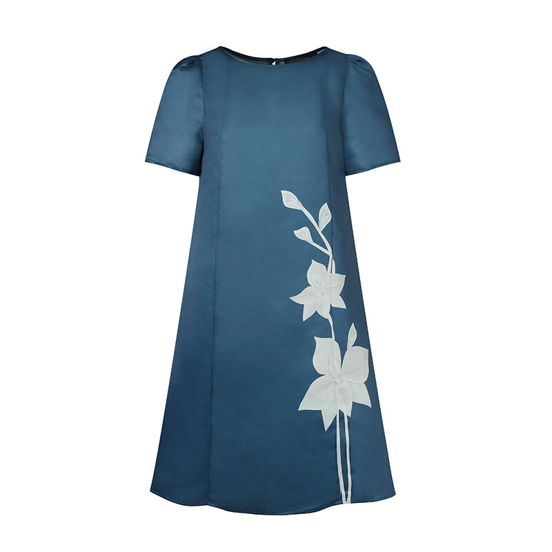 ZANZEA Flowers Print Womens Elegant Party Wedding Satin A-Line Dress Floal Print Dresses — view 4