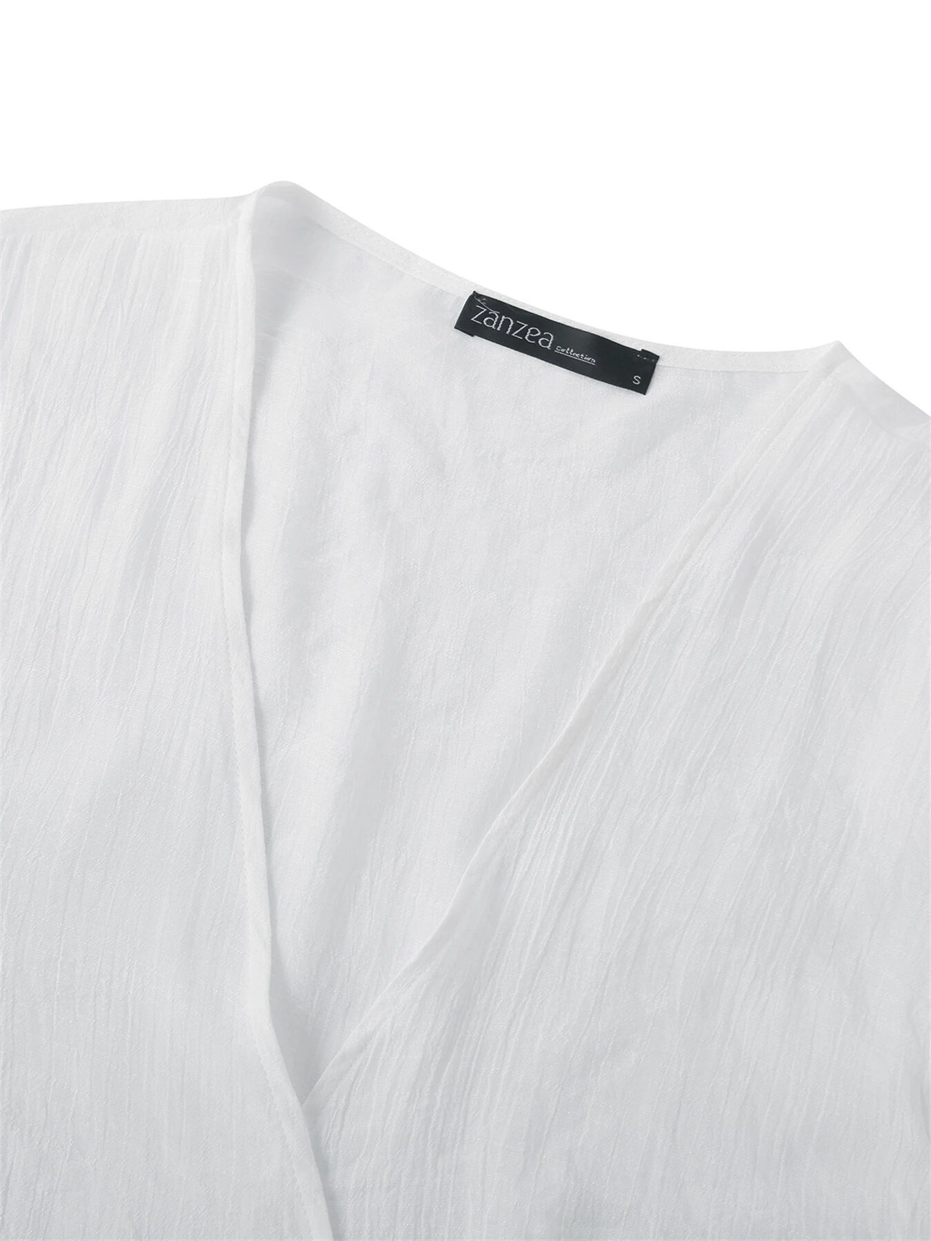 ZANZEA Plus Size Womens Cardigans Solid Color Cape Summer Beach Sunscreen Linen Cardigan — view 5