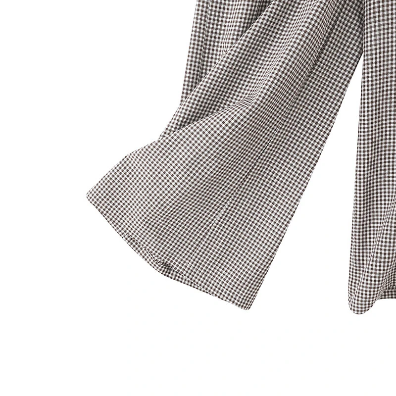 ZANZEA Womens Geometric Printed Wide Leg Pants Vintage Elastic Waist Straight Pleated Trouser Loose Fit — view 7