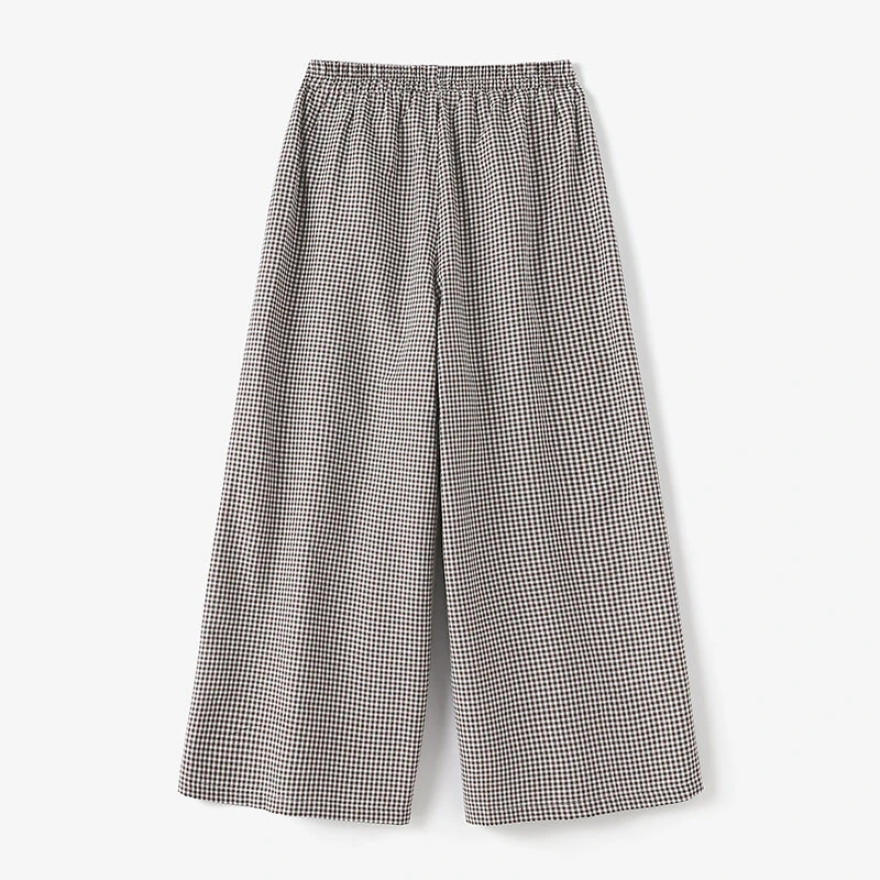 ZANZEA Womens Geometric Printed Wide Leg Pants Vintage Elastic Waist Straight Pleated Trouser Loose Fit — view 8
