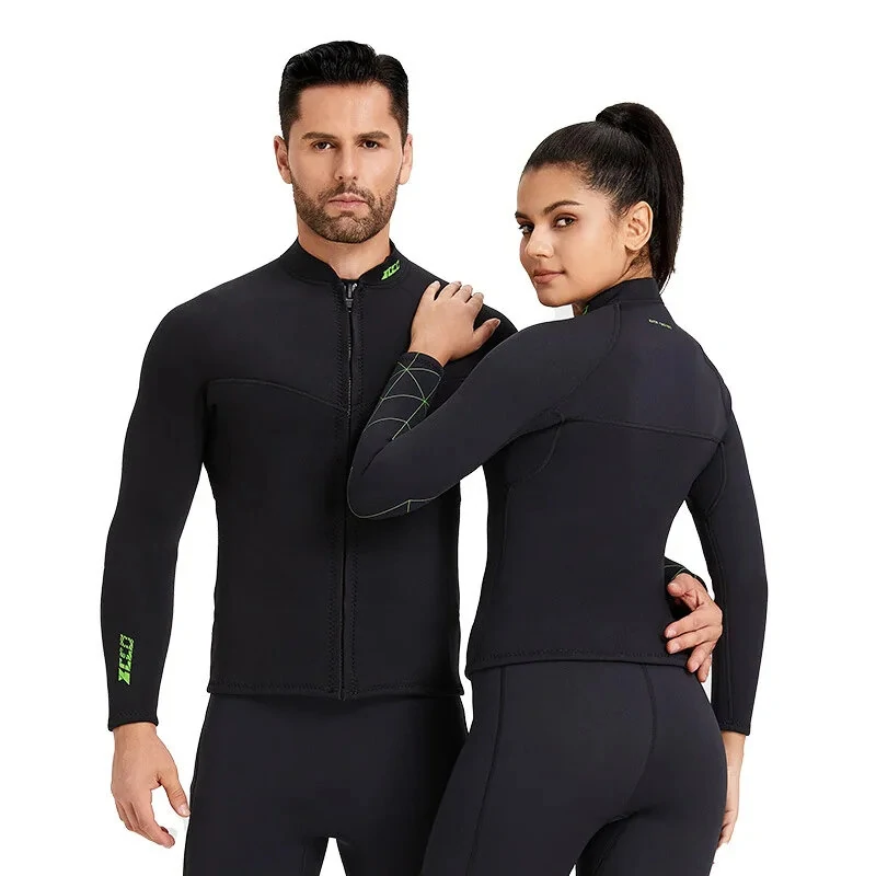 ZCCO 3mm Warm Neoprene Diving Wetsuit Back Zip Wetsuits Split Long Sleeves Thermal Swimsuit for Deep Surfing Swimming Snorkeling Water Sports — view 3