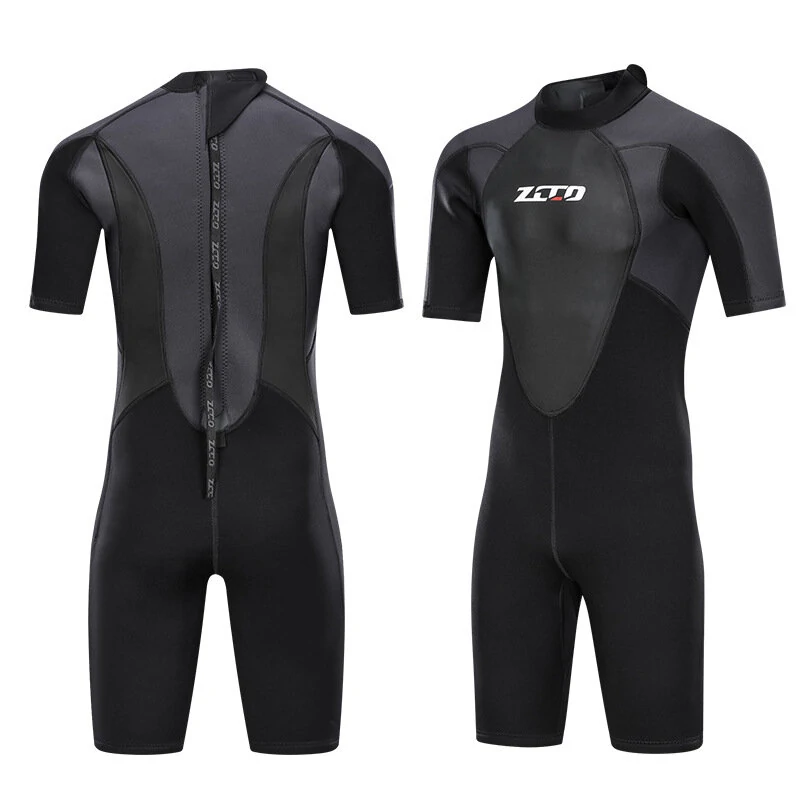 ZCCO 3mm Warm Wetsuit Neoprene Elastic Surfing Snorkeling Short Sleeves Diving Suit for Spearfishing Snorkeling Surfing Canoeing — ZCCO