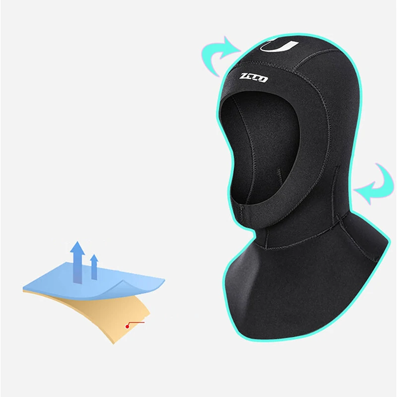 ZCCO Diving Head Cover 3mm Neoprene Hoods Surfing Snorkeling Winter Thermal Swimming Headgear for Men Women — view 5