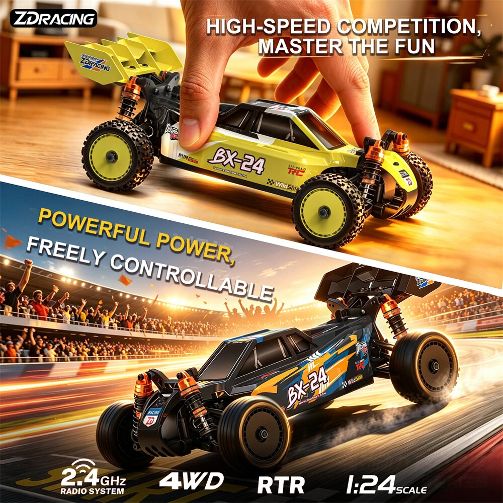 ZD Racing BX24 RTR 1/24 2.4G 4WD 38km/h Brushed Brushless RC Car Aluminum Alloy Chassis Metal Diffs Drive Shaft Oil Shock Off-Road Truck Vehicles Models Toys — view 9