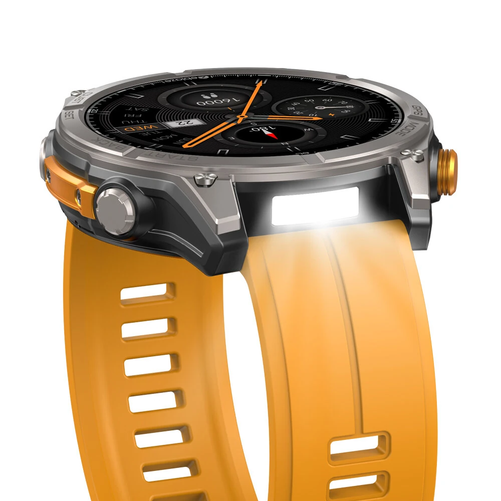 Zeblaze Stratos 4 1.43-inch AMOLED Display GPS 5ATM&IP69K Waterproof Built-in Compass&Barometric Altimeter Voice Assistant bluetooth Call Heart Rate SpO2 Monitor Sleep Monitoring Stress Detection Breathing Exercise Multi-sport Modes Smart Watch with Flash — view 11