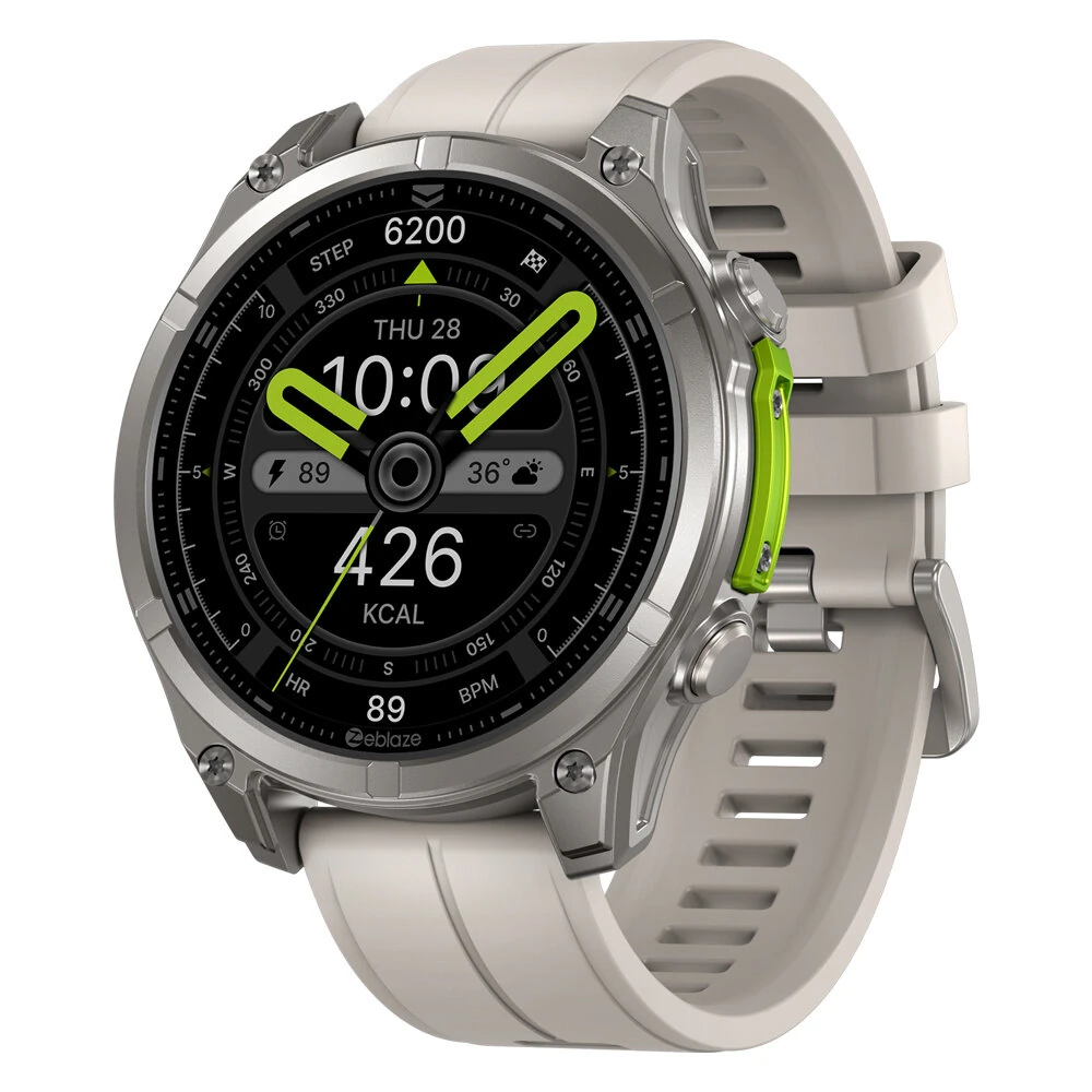 Zeblaze Vibe 8 1.43-inch AMOLED Display 818H SapphireLens Built-in LED Flashlight 60 Days Battery Life 5ATM&IP69K Waterproof bluetooth Call Heart Rate Blood Pressure Blood Oxygen Monitor Sleep Monitoring Breathing Training Multi-sport Modes Smart Watch — view 7