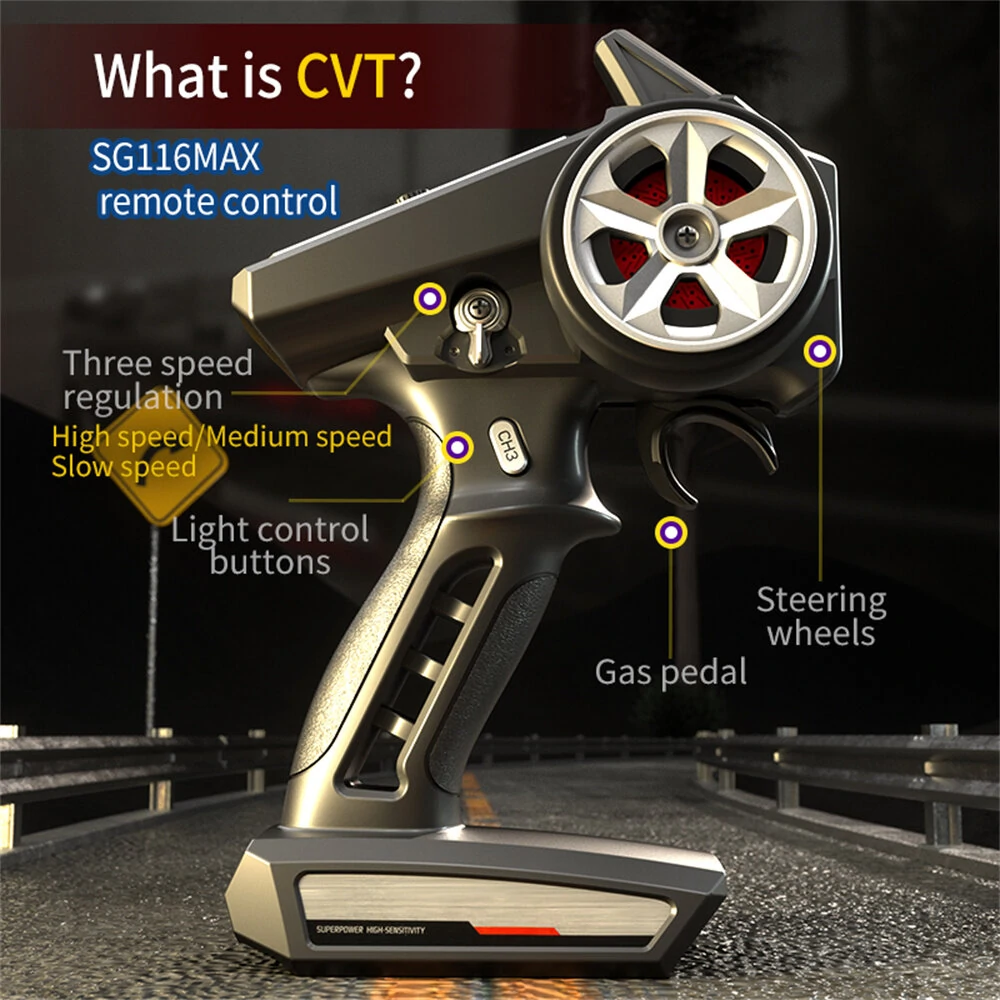 ZLL SG116 PRO/MAX 1/16 2.4G 4WD 80km/h Brushed/Brushless RC Car LED Light Off-Road Climbing Truck High Speed Full Proportional Vehicles Model RTR Toys — view 9