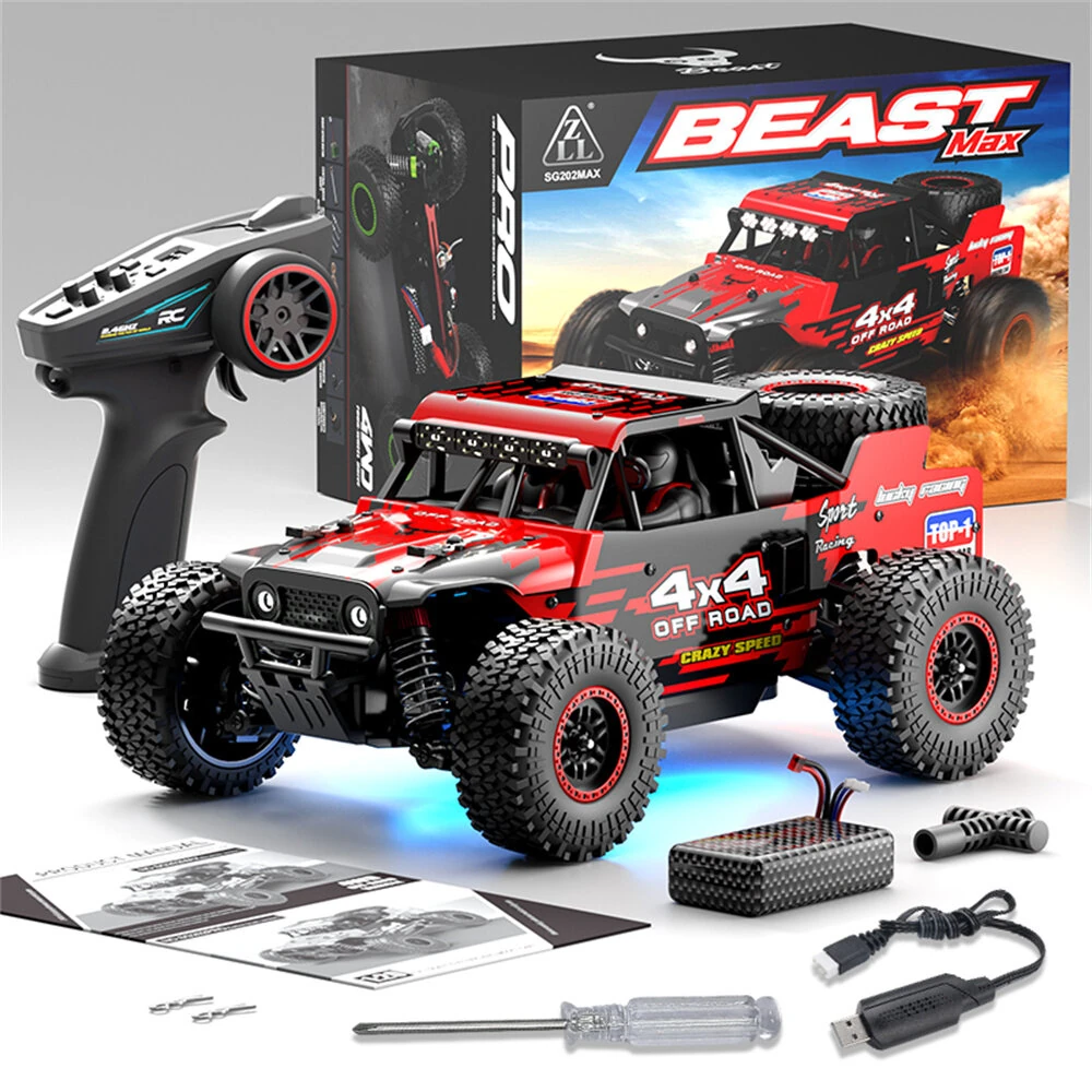 ZLL SG202 PRO/MAX 1/20 2.4G 4WD 40/55km/h Brushed/Brushless RC Car LED Light Off-Road Climbing Truck High Speed Full Proportional Vehicles Model RTR Toys