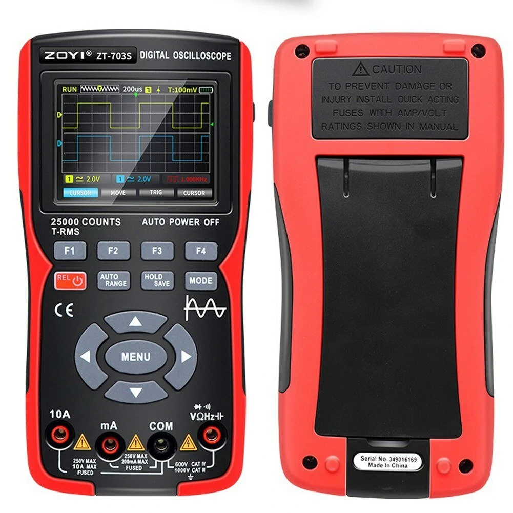 ZOYI 703S 3-in-1 Dual Channel 50MHZ Bandwidth Handheld Oscilloscope Multimeter Generator 280MSa/s High Sampling Professional Oscilloscope 25000 Count Digital Multimeter — view 10