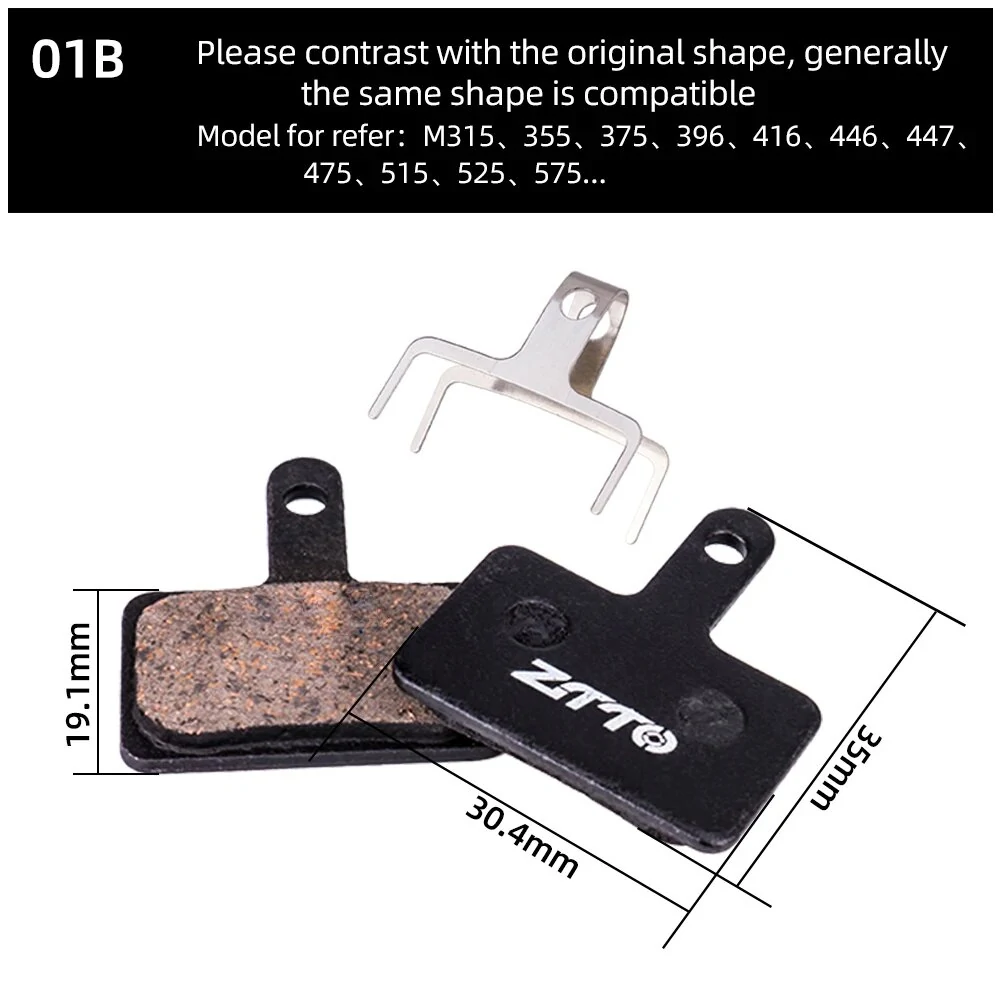 ZTTO 1 Pair Bike Disc Brake Pads Semi Metal Quiet Brake Pads for M355 XT M6100 mt200 Guide E9 MT6 Disc Brake — view 3