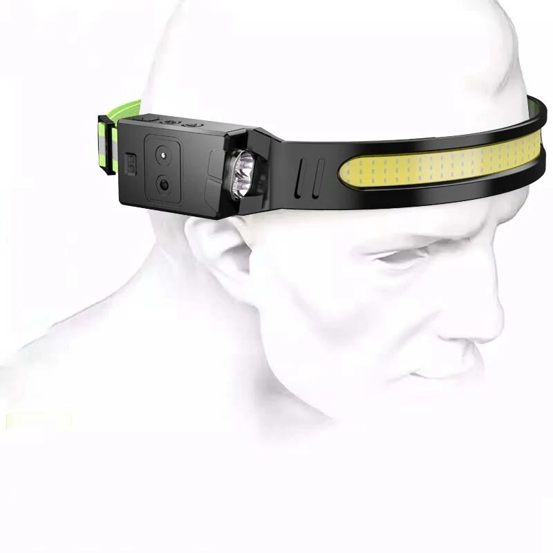 ZTTO 350LM COB Wave Sensor Smart LED Headlamp With USB Rechargeable Battery Yellow/Blue AUX Light Waterproof Head Lamp For Running Fishing Hunting Outdoor Flashlight Work Light Torch — view 4