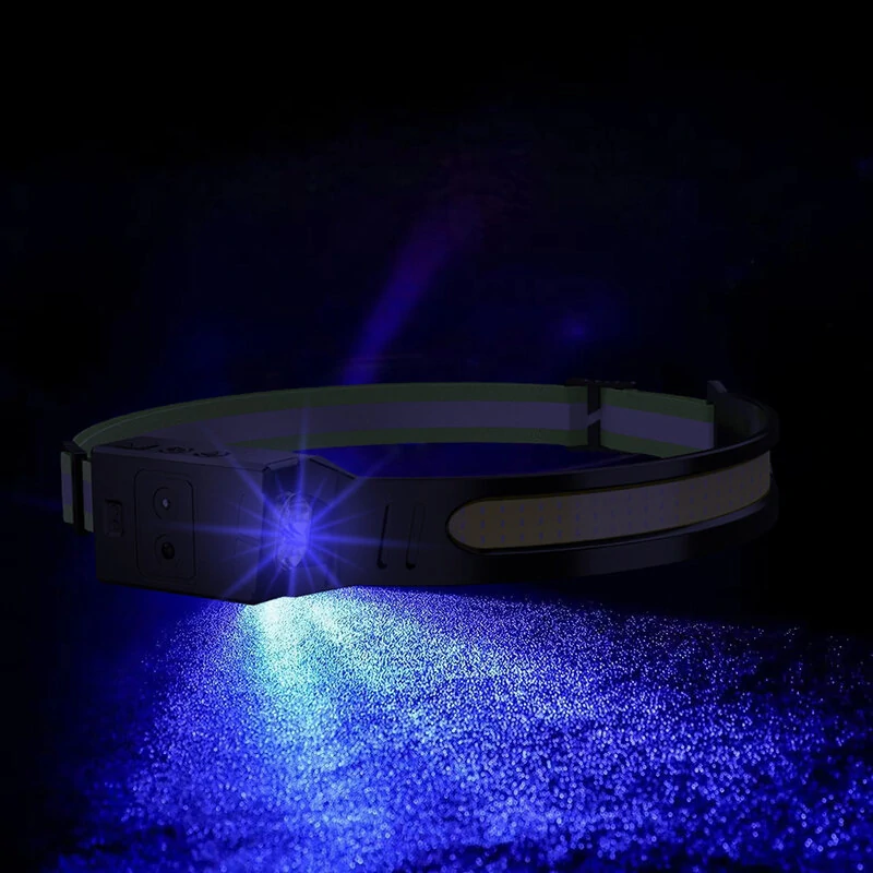 ZTTO 350LM COB Wave Sensor Smart LED Headlamp With USB Rechargeable Battery Yellow/Blue AUX Light Waterproof Head Lamp For Running Fishing Hunting Outdoor Flashlight Work Light Torch — view 8